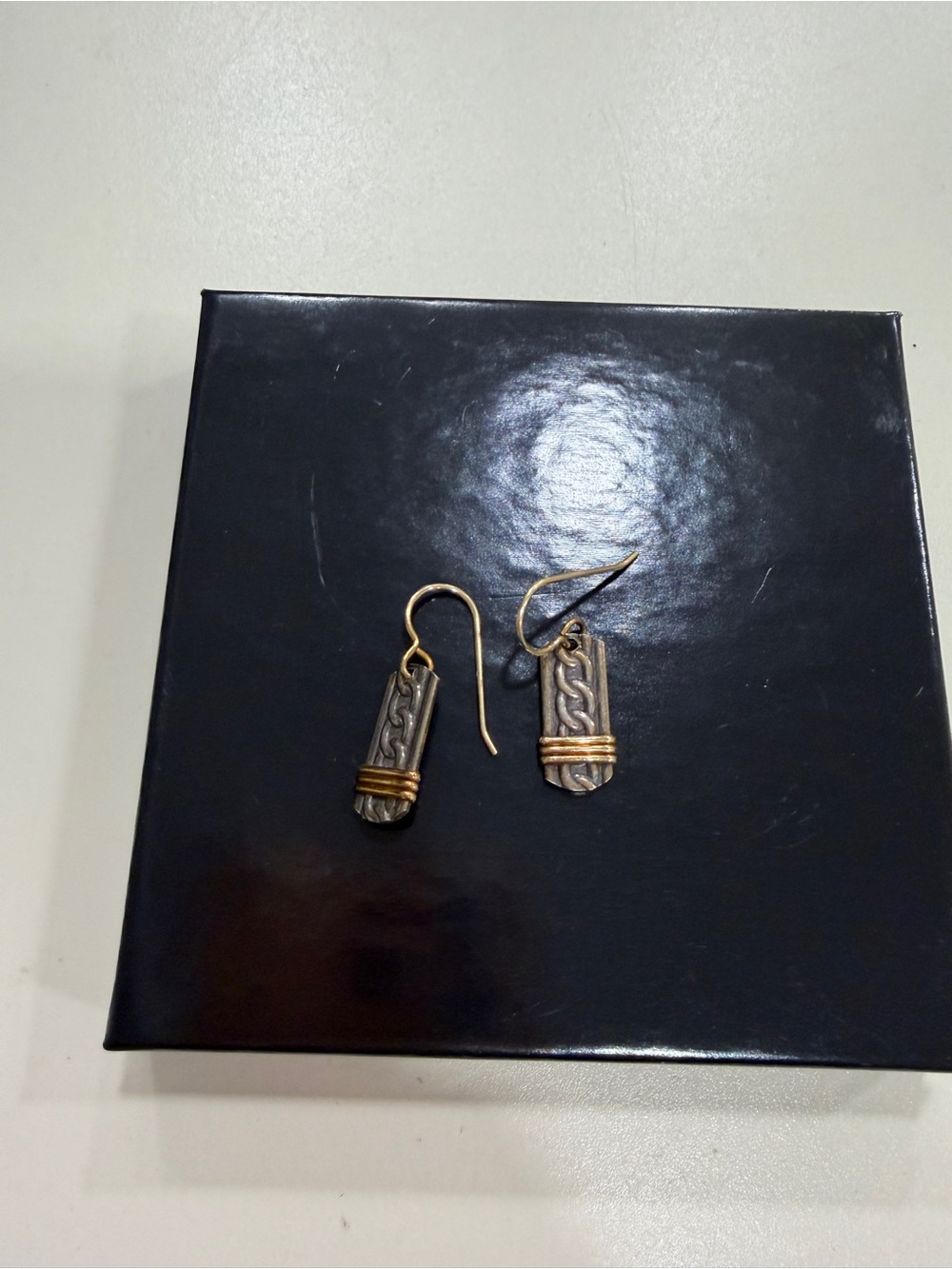 Silver with gold accent Dangle Earrings - Women's Jewelry